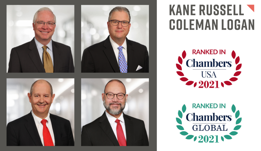 Leia Træ Fabel Chambers and Partners Ranks Kane Russell Coleman Logan in 2021 Chambers USA  and Chambers Global Guide of Top Law Firms